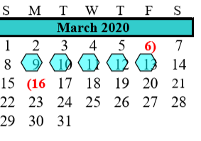 District School Academic Calendar for Alvin Reach School for March 2020