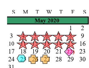 District School Academic Calendar for Alvin Reach School for May 2020