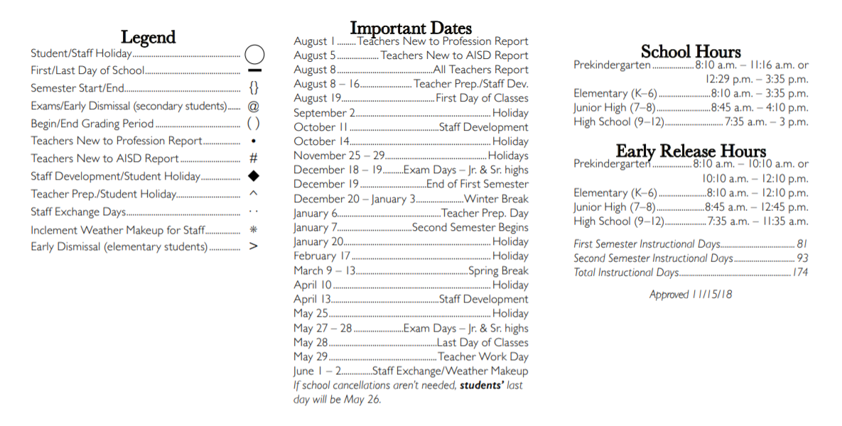 District School Academic Calendar Key for Lamar High School