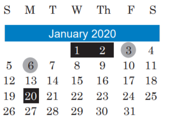 District School Academic Calendar for Harris Elementary for January 2020
