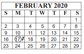 District School Academic Calendar for Marshall Middle School for February 2020