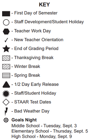 District School Academic Calendar Legend for Price Elementary