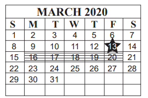 District School Academic Calendar for M J Frank Planetarium for March 2020