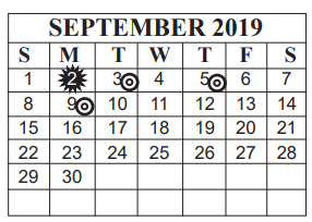 District School Academic Calendar for Martin Elementary for September 2019