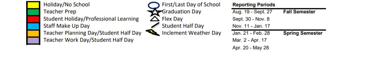 District School Academic Calendar Key for Watauga Elementary