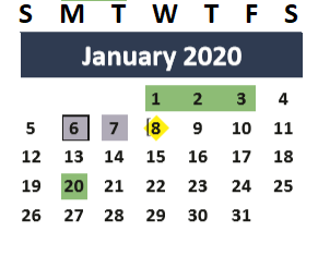 District School Academic Calendar for Bryan High School for January 2020