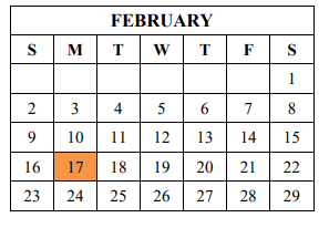 District School Academic Calendar for West Caldwell High for February 2020