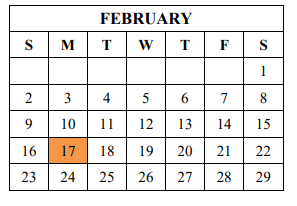 District School Academic Calendar for Lower Creek Elementary for February 2020