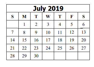 District School Academic Calendar for Baton Elementary for July 2019