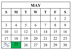 District School Academic Calendar for Gamewell Middle for May 2020