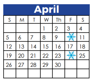 District School Academic Calendar for Sheffield Primary for April 2020
