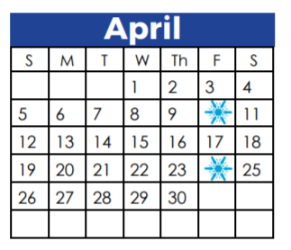 District School Academic Calendar for Central Elementary for April 2020