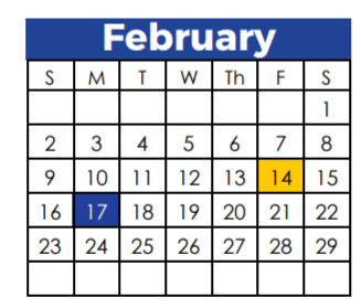 District School Academic Calendar for Landry Elementary for February 2020
