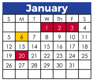 District School Academic Calendar for Huie Special Educ Ctr for January 2020