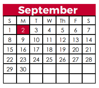 District School Academic Calendar for Montgomery Primary for September 2019