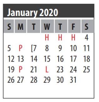 District School Academic Calendar for Lloyd R Ferguson Elementary for January 2020