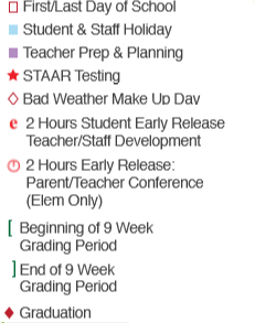 District School Academic Calendar Legend for Memorial High School