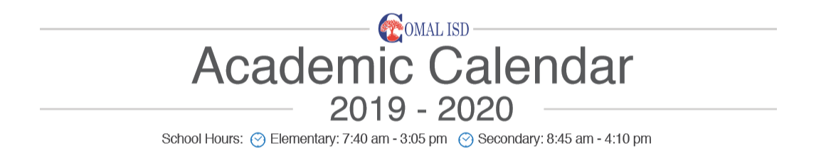 District School Academic Calendar for Comal Elementary School