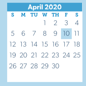 District School Academic Calendar for New El for April 2020