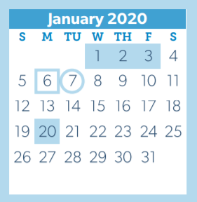 District School Academic Calendar for W L Hauke Alter Ed for January 2020