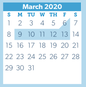 District School Academic Calendar for B B Rice Elementary for March 2020