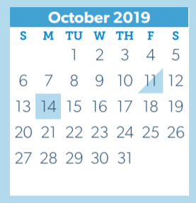 District School Academic Calendar for Dolly Vogel Intermediate for October 2019