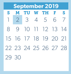 District School Academic Calendar for B B Rice Elementary for September 2019