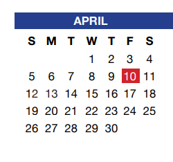 District School Academic Calendar for Bess Race Elementary for April 2020