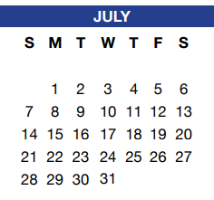 District School Academic Calendar for North Crowley H S 9th Grade Campus for July 2019