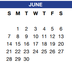 District School Academic Calendar for North Crowley High School for June 2020