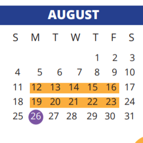 District School Academic Calendar for Sampson Elementary for August 2019