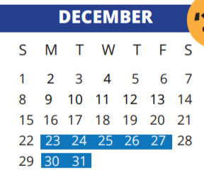 District School Academic Calendar for Dean Middle School for December 2019