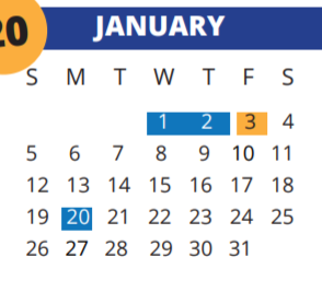 District School Academic Calendar for Yeager Elementary School for January 2020