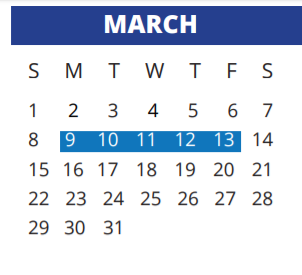 District School Academic Calendar for Sampson Elementary for March 2020
