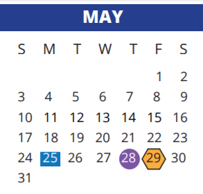 District School Academic Calendar for Dean Middle School for May 2020