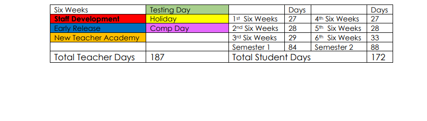 District School Academic Calendar Key for X I T Secondary School