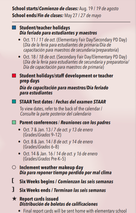 District School Academic Calendar Key for Maria Moreno Elementary School