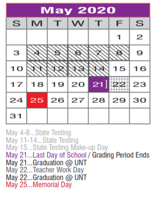 District School Academic Calendar for Mcmath Middle for May 2020