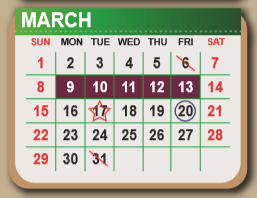 District School Academic Calendar for Kennedy Elementary for March 2020