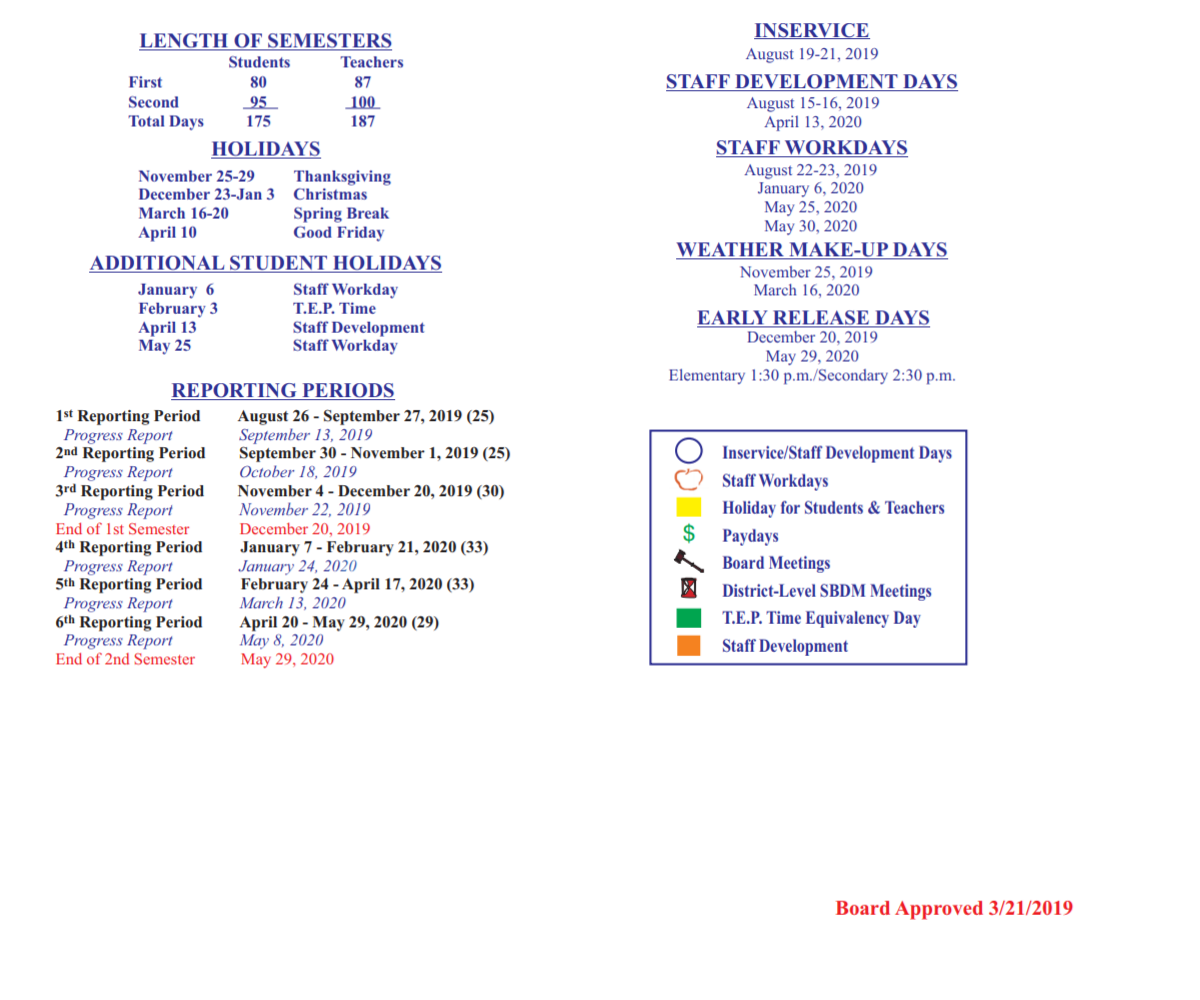 District School Academic Calendar Key for De La Vina Elementary