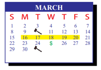 District School Academic Calendar for J J A E P for March 2020