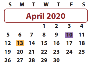 District School Academic Calendar for Commonwealth Elementary School for April 2020