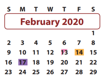 District School Academic Calendar for Colony Bend Elementary School for February 2020
