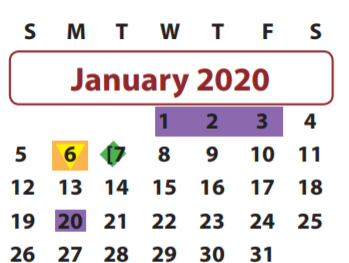 District School Academic Calendar for Armstrong Elementary for January 2020