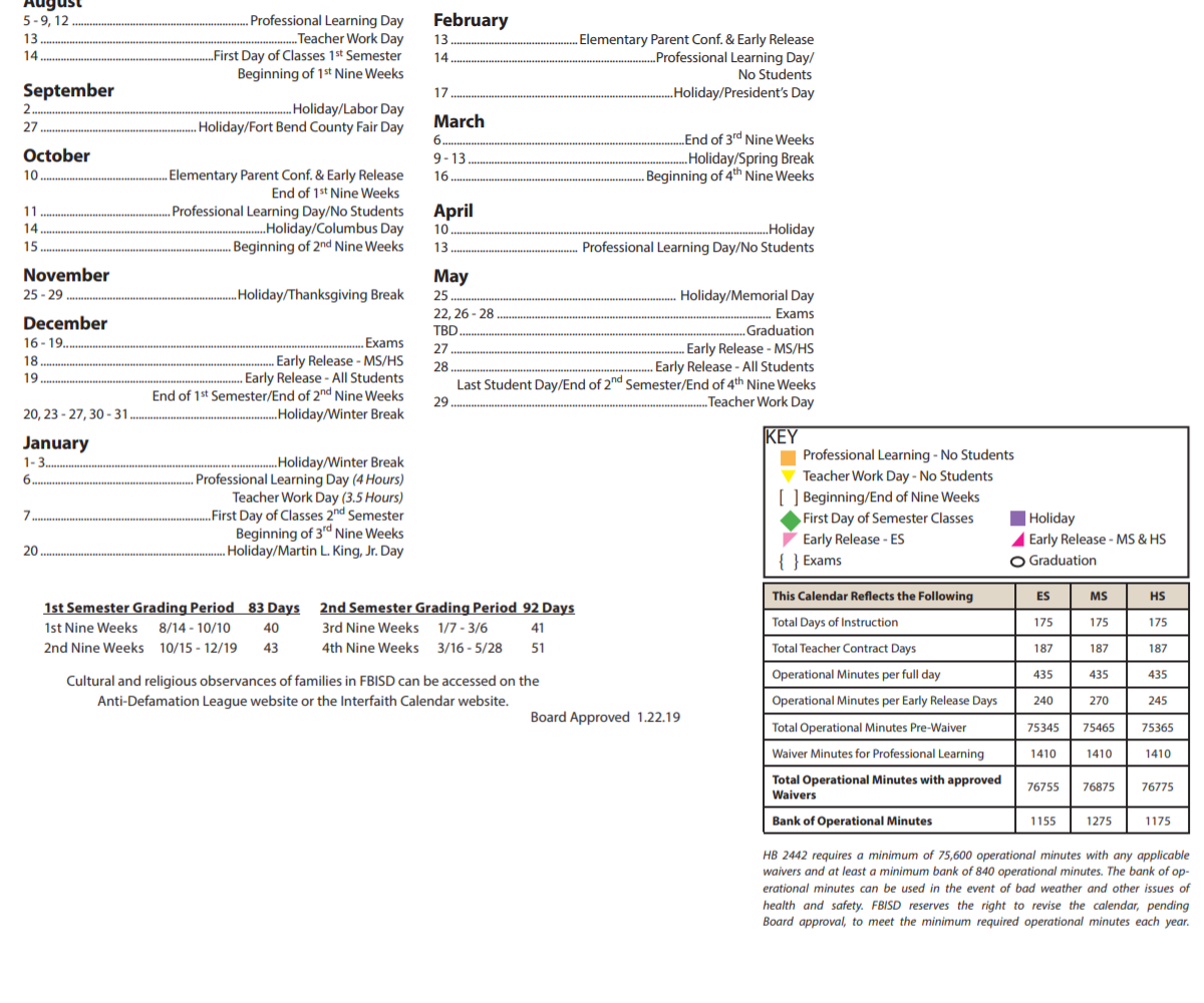 District School Academic Calendar Key for Commonwealth Elementary School