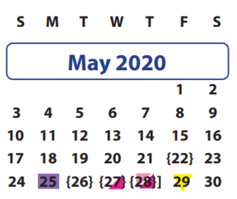 District School Academic Calendar for Hunters Glen Elementary for May 2020