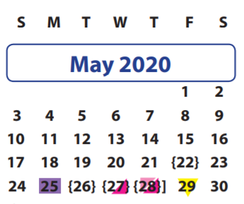 District School Academic Calendar for Mission Glen Elementary for May 2020