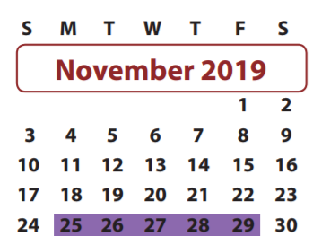 District School Academic Calendar for Goodman Elementary for November 2019