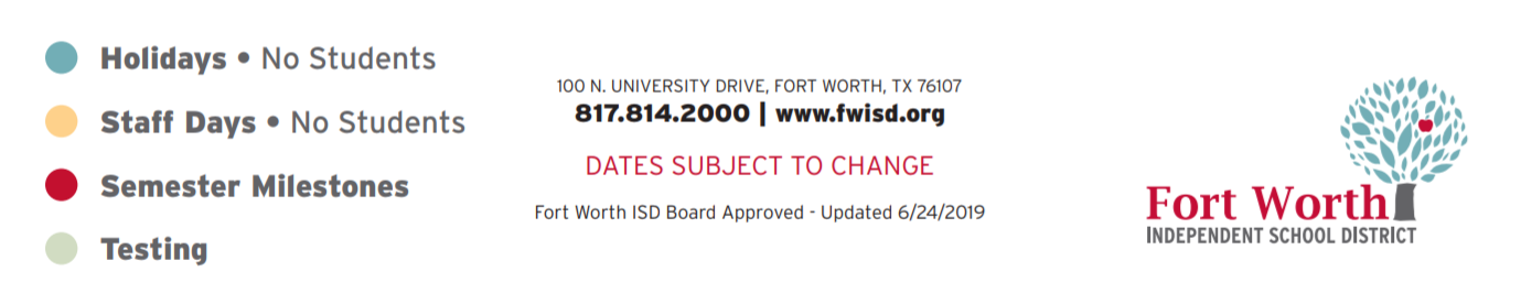 District School Academic Calendar Key for Woodway Elementary