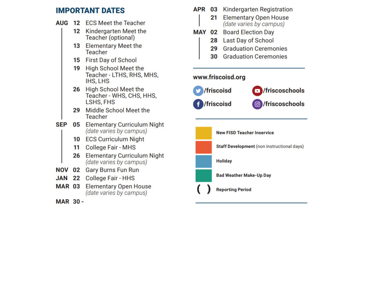 District School Academic Calendar Key for Mooneyham Elementary